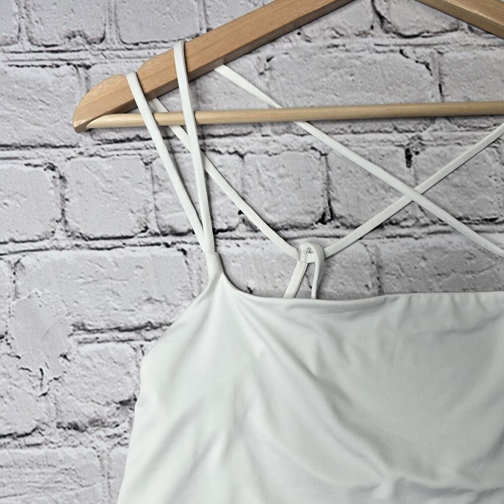 Express Body Contour Smooth White Cropped Strappy Back Tank Top Cami New Size XL - Picture 4 of 11
